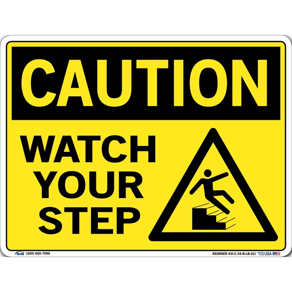 Vinyl Label Sign, 9-1/2" H, 12-1/2" W, Vinyl Label, Rectangle, English, SI-C-35-B-LB-011
